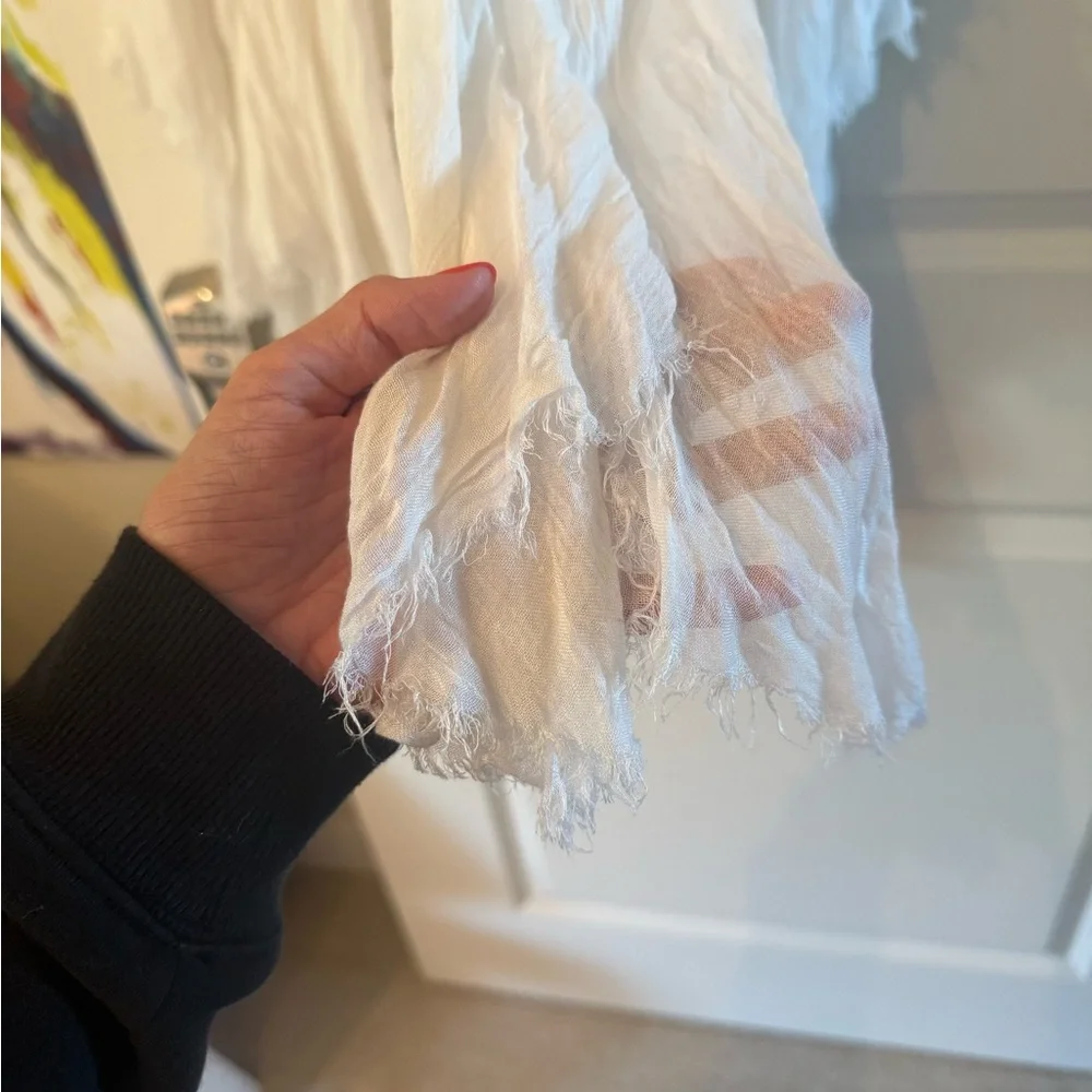 Free People Clover Raw Hem Handkerchief Hem White High Low Skirt XS - Picture 6 of 10